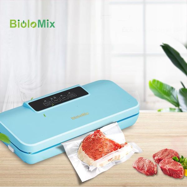 

vacuum food sealing machine sealer upgraded automatic packing with 10pcs bags for household fresh dry moist mode blue color