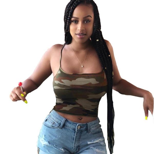 

women's tanks & camis women t-shirt 2021 sling camouflage nightclub small vest summer gothic clothes female clothing and, White