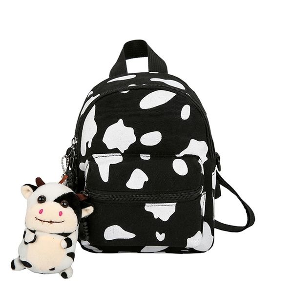 Mini zaino da donna carino borsa a tracolla per mucca per ragazze adolescenti bambini multifunzionale piccolo zaino femminile scuola per signore 211026