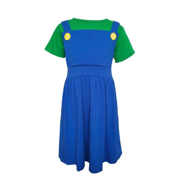 

girl's dresses girls halloween christmas dress green blue peach classic costume super brothers kids cosplay, Red;yellow