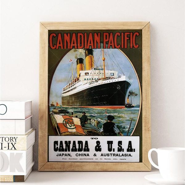

paintings canadian pacific to canada & u.s.a vintage travel poster art print