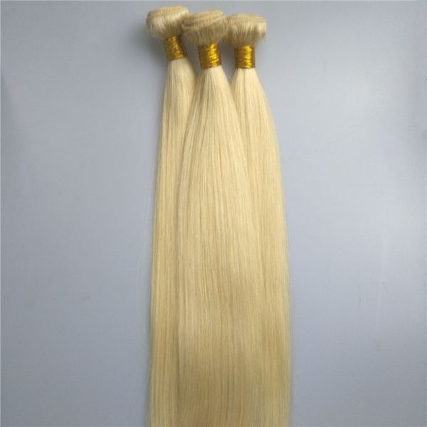 Peruanische BlondeBundles Farbe 613# Indische kambodschanische malaysische Haarwebart-Bündel Gerade menschliche Haarwebart-Erweiterungen