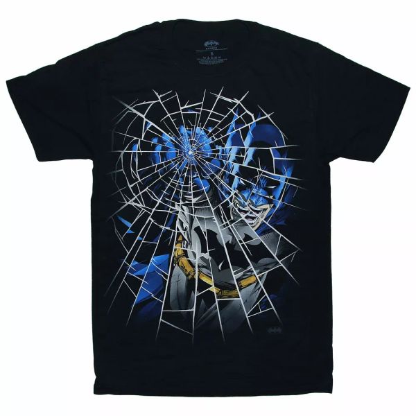 

dc comics batman batman punching glass t shirt, White;black