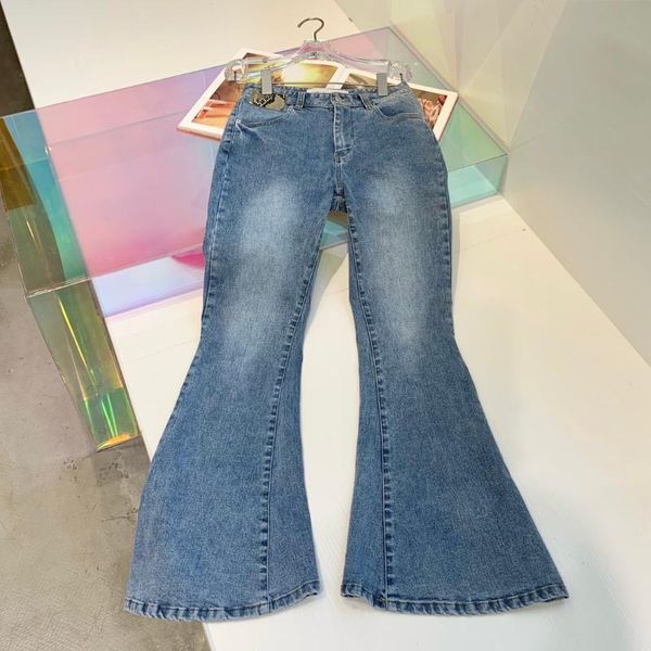 

women's clothing high waist flare jeans blue snake skin horn