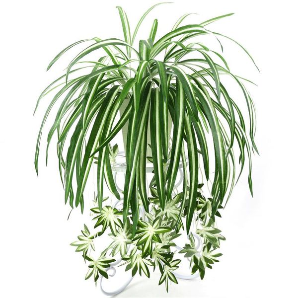 

decorative flowers & wreaths 65cm artificial plants wall hanging chlorophytum potted green pvc fake simulation flower living room home decor