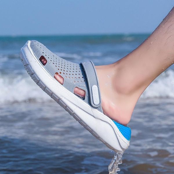 

sandals men summer flip flops slippers outdoor casual beach shoes male garden water sandalia masculina, Black