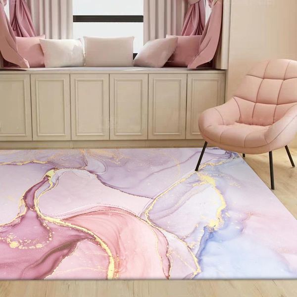 Teppiche für modernes Wohnzimmer, abstrakte Fantasie, rosa Aquarell-Teppiche, Schlafzimmer, Flur, Haus, dekorieren, rutschfeste Matten, nordische Fußmatten