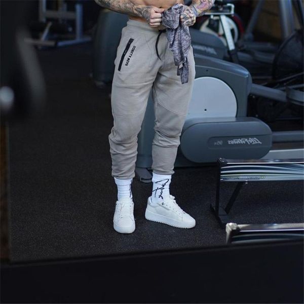 

men's pants 2021 jogging casual sports running cotton slim trousers fitness, Black