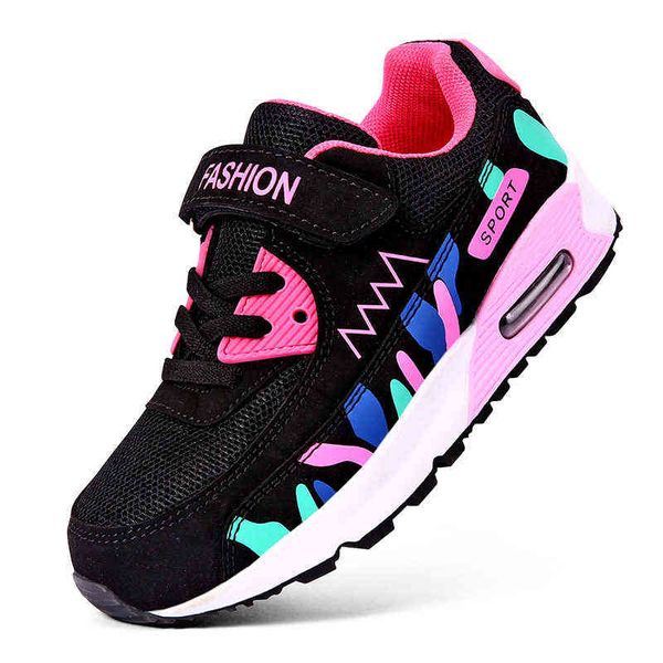 

girls sneakers children shoes for boys sneakers girls shoes kids sneakers breathable mesh running footwear kinderschoenen new y0105, Black