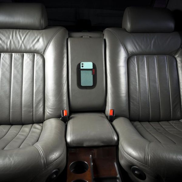 

2pcs car interior phone storage bag seat back sticky mesh organizer