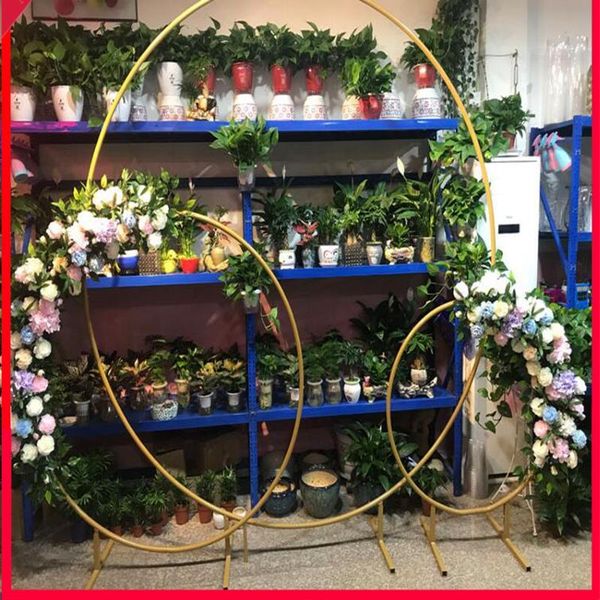 

party decoration wedding arch mariage backdrop stand frame balloon flower metal round festival stage