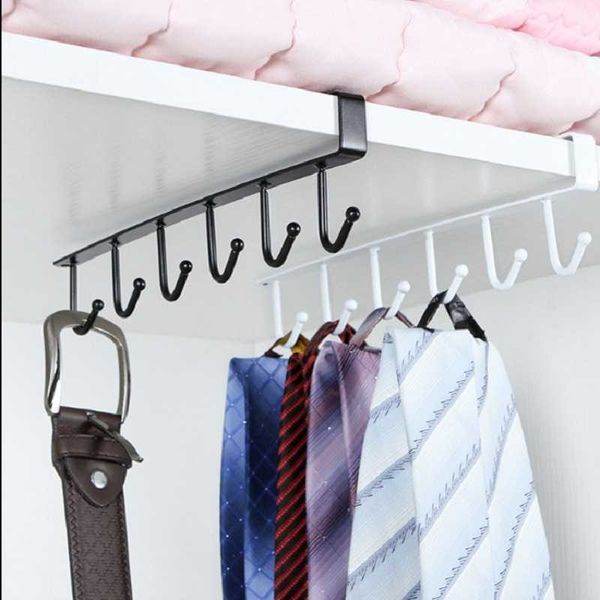 

hooks & rails 6 metal under shelf mug cup cupboard kitchen organiser hanging rack holder
