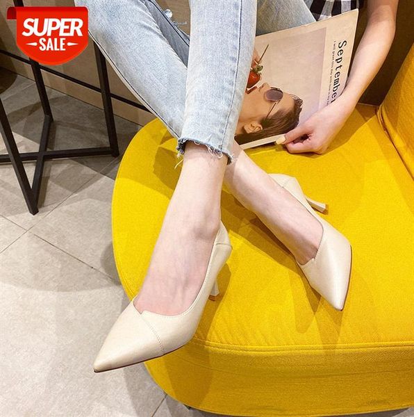 

women's single shoes one foot pad stiletto high heel v-mouth pointed toe light board fashion shallow mouth lazy #u54k