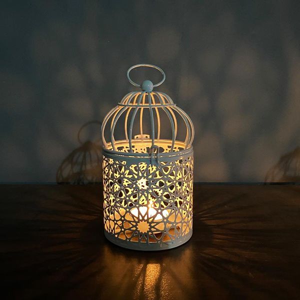 

candle holders iron candlestick crafts candlelight dinner table decoration retro style holder stand light bird cage hanging