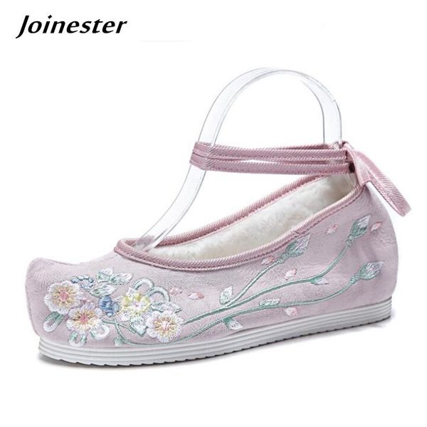 

dress shoes women sandals embroidered retro pumps ankle strap ladies slingbacks shoe cotton fabric warm casual dance woman wedges, Black