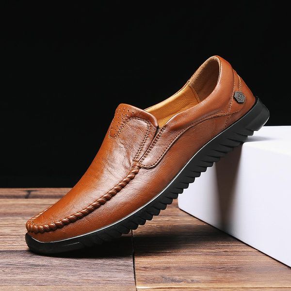 

spring and autumn men's shoes business dress leather soft bottom doudou, Black