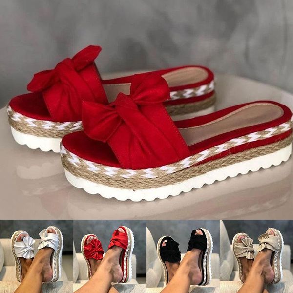 

slippers female pointed shoes sandals women bow summer slipper indoor outdoor flip-flops beach high quality, Black