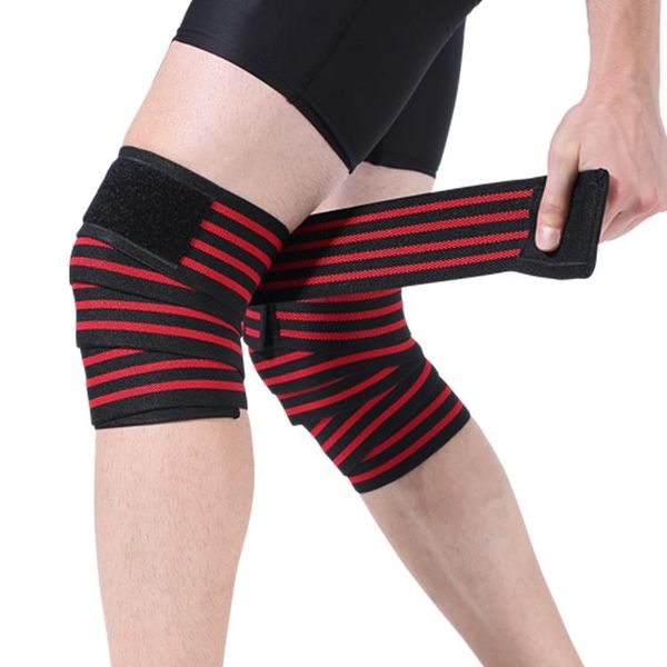 

200*8cm knee wraps men's fitness weight lifting sports bandages squats training equipment accessories for gym elbow & pads, Black;gray
