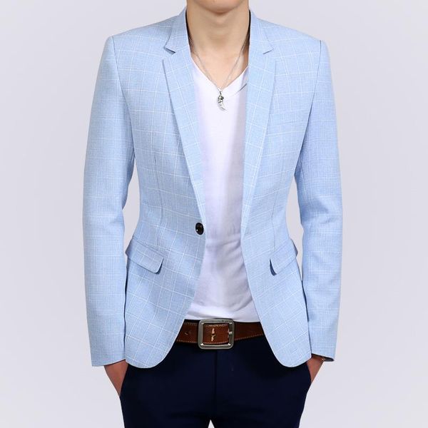 

men's suits & blazers spring and autumn casual suit jacket single piece korean style trendy plaid small young slim west, White;black
