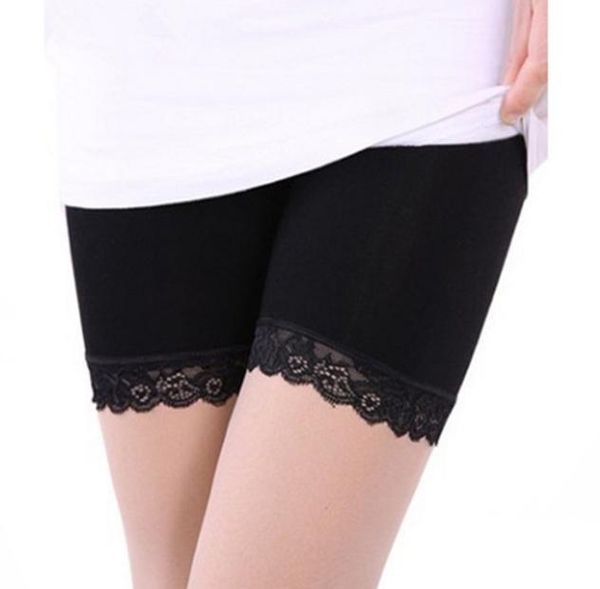 

summer fashion girls cotton short leggings lace short leggings for girls lace safety pants shorts baby girl short, Black