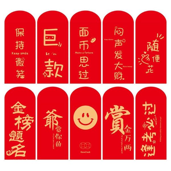 

greeting cards 8 pieces/lot year red pocket stamping creative bag spring festival marriage birthday envelopes