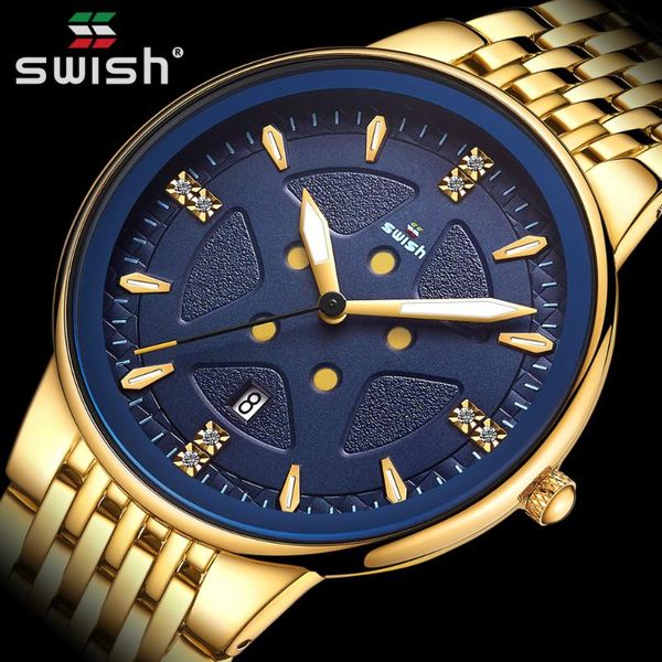 

wristwatches golden relogio masculino men's fashion quartz wrist watch full steel waterproof business dress reloj hombre, Slivery;brown