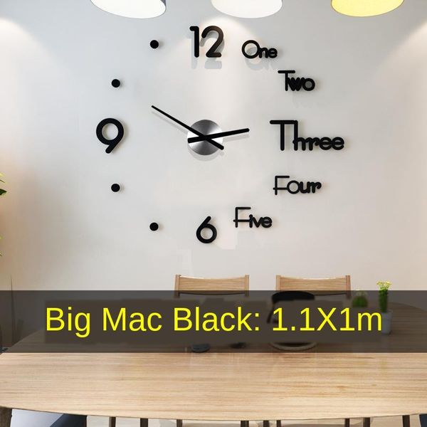

wall clocks 3d led fashion clock modern design sticker europe acrylic creative watch living room simple zegar home decor ec50zb