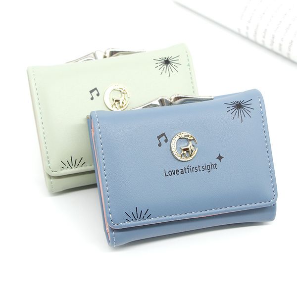 

new fashion three fold zero wallet card hand bag magnetic buckle large banknote position women's short wallet, Red;black