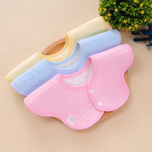 

solid color 360 rotating petal baby saliva towel newborn bib pocket