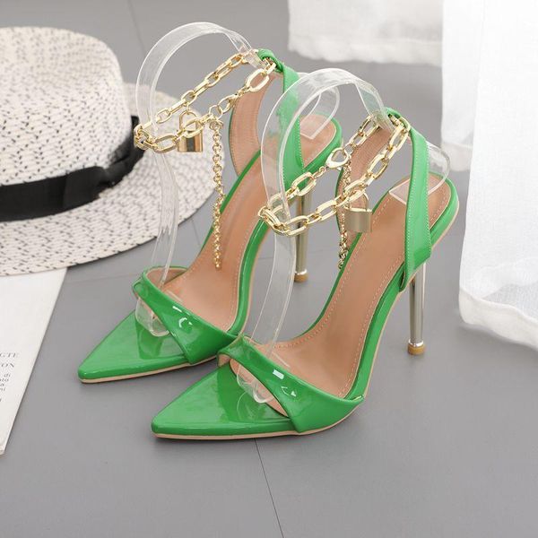 

sandals women's shoes rivets female summer 6cm/10cm thick with fine high-heeled pointed stiletto nightclub, Black