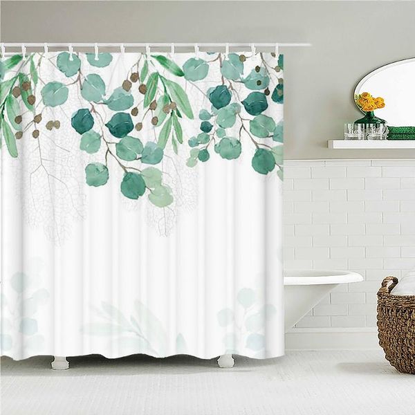 

shower curtains creative cartoon small fresh plants beautiful flowers art curtain waterproof bathroom decoration home furnishing