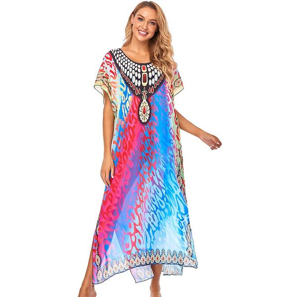 

women's swimwear 2021 lange polyester strand cover up badeanzug für frauen pareo swim saida de praia robe plage kleid q120, White;black