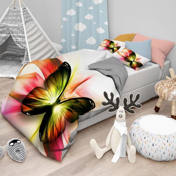 

bedding sets beauty 3d reactive printed butterfly duvet cover pillowcase boho set home textiles teens 90 single quilt