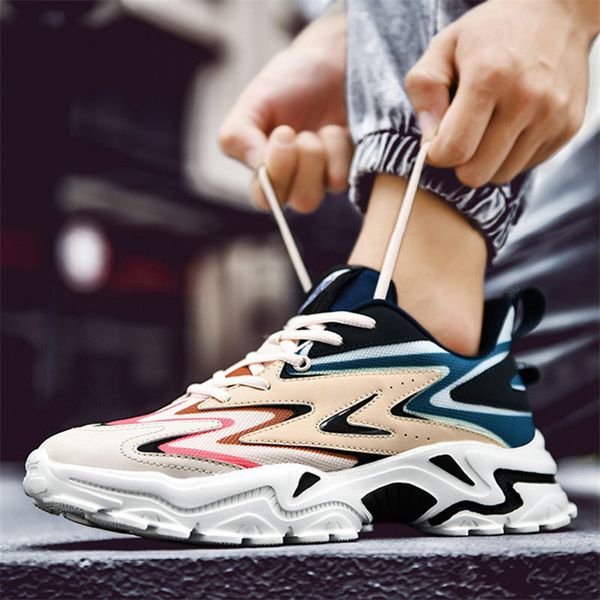 

2021 running shoes thick-soled tennis men white black summer korean fashion casual shoe large size breathable sneakers run-shoe #a00019