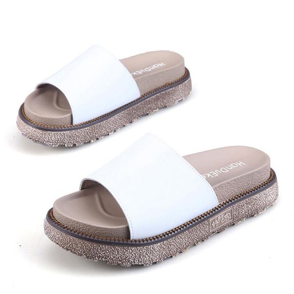 

slippers women korean fashion platform wedges shoes ladies summer flip flops rhinestone beach slides woman n49, Black