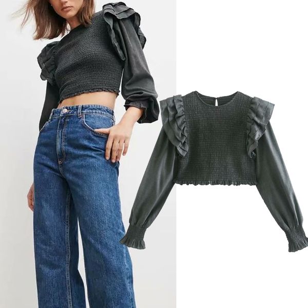 

women's blouses & shirts new fashion women elasticity solid color chiffon shirt o-neck long sleeve pullover casual slim 9bn3, White