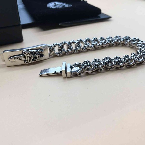 

heart/schrome croix sword large men's rough fashion bracelet boys' personalized cross flower chain body