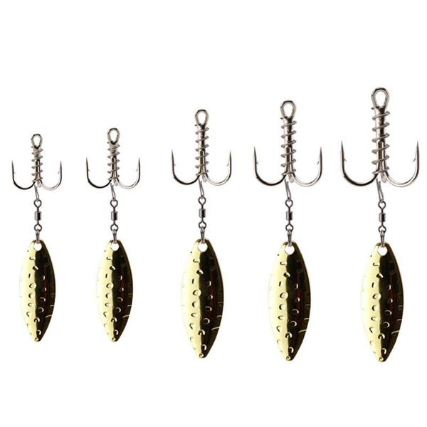 

10pcs treble hooks with spring dough bait hook steel wobblers spinner spoon fishing tackle pesca