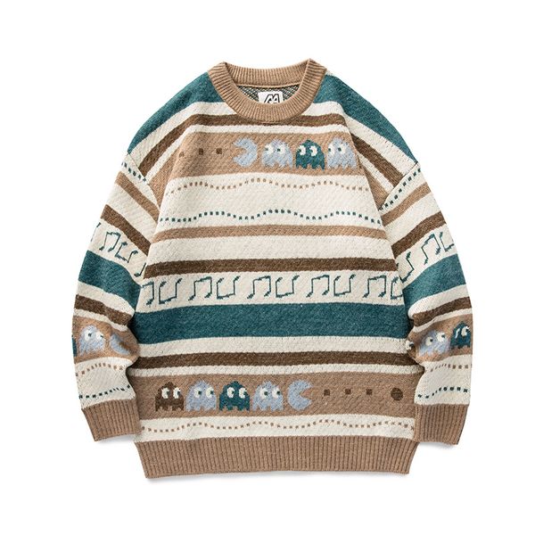 

men's sweaters autumn japanese sweater retro cartoon for fun kids 9ssf, White;black