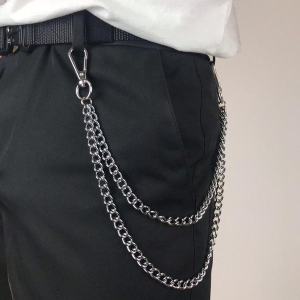 

punk men's and women's chains, key jeans, belts, girls' clothing accessories, hip hop jewelry, Silver