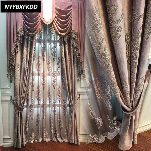 

curtain & drapes purple velvet gilded curtains for living dining room bedroom blackout high end european style luxury window valance