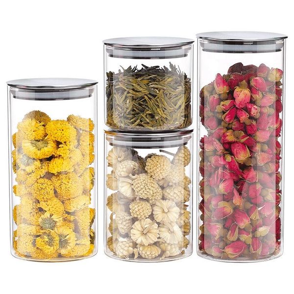 

storage glass jar no lead kitchen bottles sealed with cover large capacity candy jars tea box &