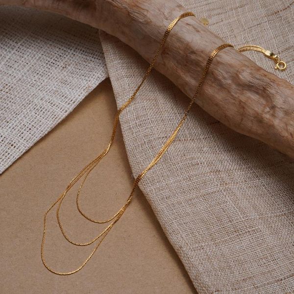

chains simple multi-layer gold chain necklace for women korean japanese elegant personality design fashion neck jewelry, Silver