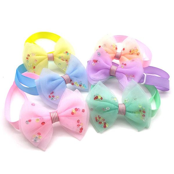 

dog apparel 30/50 pcs pets grooming accessories bowknot with diamond for cats pet bow ties necktie supplies bows
