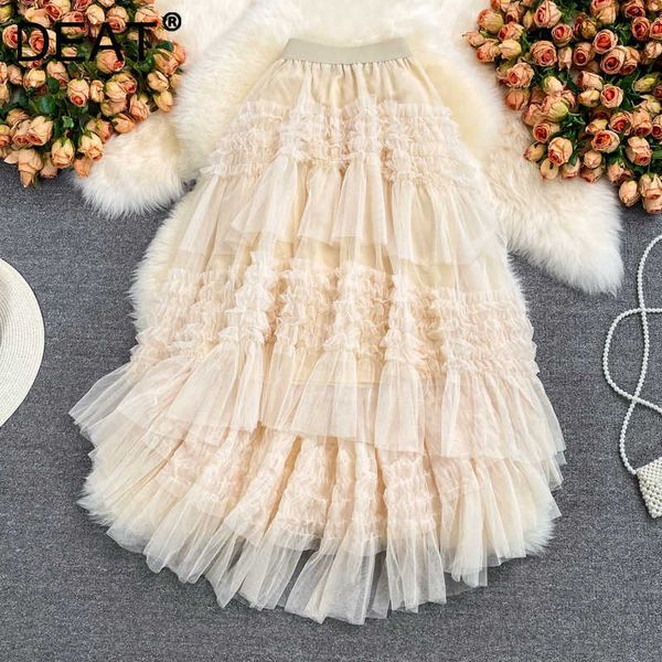 

deat women patchwork mesh skirt arrivals high waist fashion temperament spring summer 11d1840 210709, Black