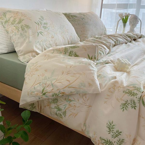 

bedding sets pastoral pure cotton three piece set four natural home stay all bed products fitted sheet