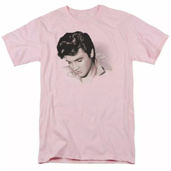 

Elvis Presley Looking Down T Shirt Mens Licensed The King Tee Light Pink, White;black