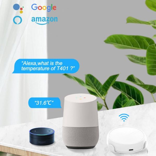 

smart home control tuya linkage wifi bluetooth-compatible thermometer electronic temperature and humidity sensor intelligence system