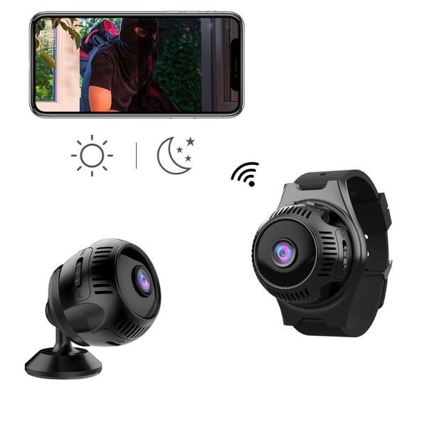 

wearable wireless mini wifi camera hd 4k 1080p micro led video ip infrared night vision network intelligent monitoring cameras