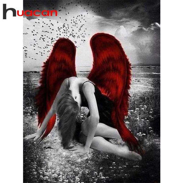 

diamond painting huacan full square/round woman 5d diy embroidery mosaic kits portrait home decoration